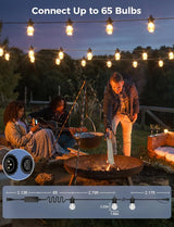 XMCOSY+ 48FT Smart Outdoor String Lights - RGBCWIC Dimmable Acrylic Bulbs, Color Changing LED Patio Lights APP WiFi | Lumora
