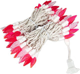 70 Light 24Ft Valentine's Day Lights Commercial String Lights C6 LED Strawberry Faceted Bulb – Red/Pink/Pure Whtie | Lumora