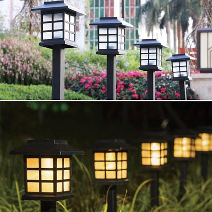 Outdoor Solar Powered LED Garden Lights Landscape Lighting Waterproof Stake Path Lights for Patio Yard Backyard Lawn Terrace Pathway Sidewalk Pathway Walkway Driveway Decorations 8 PCS Warm White