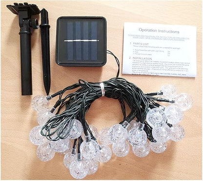 Solar String Lights Outdoor Lights led Bubble Ball Light String 8 Functions Festive Courtyard Decoration Lantern Crystal Ball Outdoor Solar Light