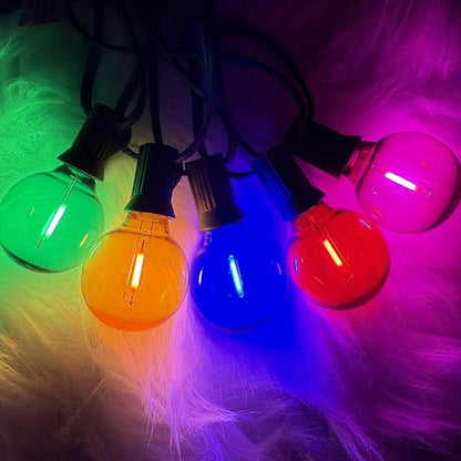 25Ft LED Christmas Outdoor String Lights, G40 Globe Lights with 27 0.6W Clear Multicolor Bulbs, Vintage Christmas Lights for Holiday Party Backyard Wedding Garden Patio Porch Decor, Green Wire