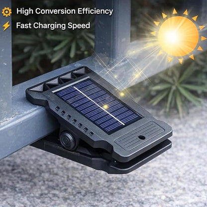 Clamp on Solar Motion Light, Clip On Solar Motion Sensor Light Outdoor, Portable,Waterproof, 3 Modes 3 Mounting Ways, Outdoor Led Lights for Fence, Wall, Garage, Patio Umbrella (#B,1PC)