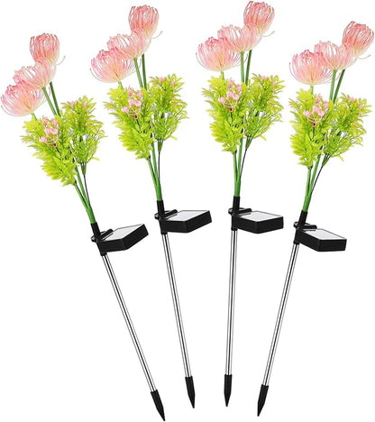 4Pcs Solar Garden Lights Outdoor Solar Powered Lights Sturdy Decor for Garden Pathway Automatic Charging Day Night Brightness