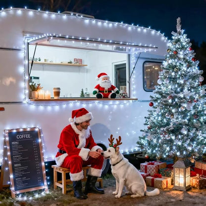 JMEXSUSS 500 LED White Christmas Lights Outdoor, 173ft 8 Modes Led Christmas Lights, Waterproof White String Light for Tree House Wedding Party Xmas Decorations