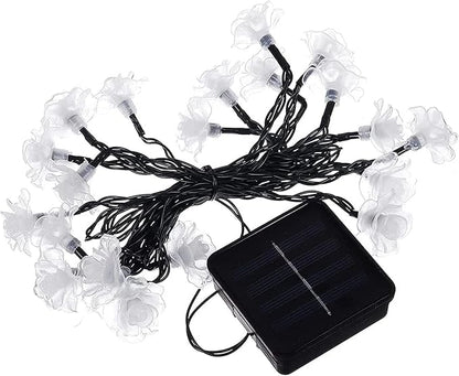 Solar Heart Lights, Outdoor Heart Lights 30LED 19.7ft with 8 Mode Working Lighting Waterproof for Christmas Tree Party Wedding Garden Decorate (Rose-Blue)