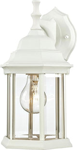 Westinghouse 6783400 One-Light Exterior Wall Lantern, Textured White Finish on Cast Aluminum with Clear Beveled | Lumora