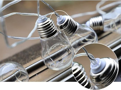Solar String Light Outdoor Edison Vintage Plastic Hanging Waterproof String Lights for Deck Yard Tents Party Decor (Multicolor,5m 10bulb)
