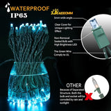 50 Counts Aqua LED Christmas Lights - 25ft 5mm String Lights Outdoor Commercial Grade Waterproof, Indoor Christmas | Lumora