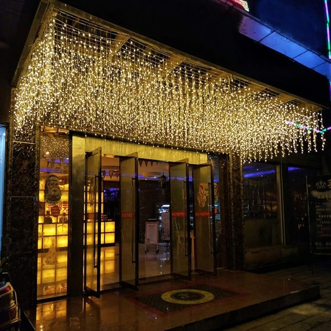 LED Icicle String Lights, Christmas Icicle Lights 16.4FT 216 LEDs Window Curtain Starry Fairy Lights Plug in 8 | Lumora