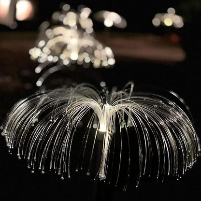 Solar Weeping Willow Firework Light, Outdoor Jellyfish Solar Garden Decorative Stake Lights for Walkway Pathway Backyard Christmas Decoration Parties (2 Pieces) (Warm White)