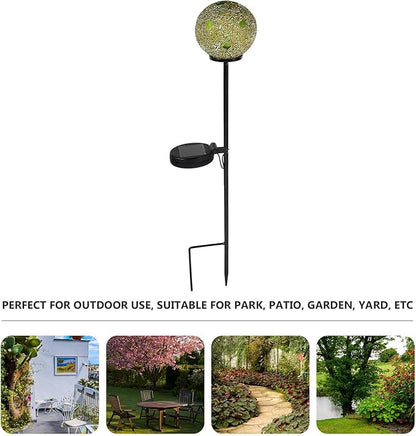 VILLCASE Solar Powered Mosaic Lawn Light Waterproof Outdoor Garden Path LED Yard Lamp Decorative Patio Landscape Lighting