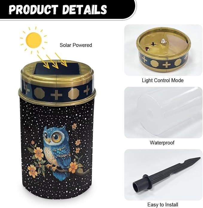 Owl Solar Garden Lights Solar Lights Garden Lights,Outdoor Garden Solar Powered Light Decor for Garden Yard Patio Pathway Waterproof Solar Lights Outdoor