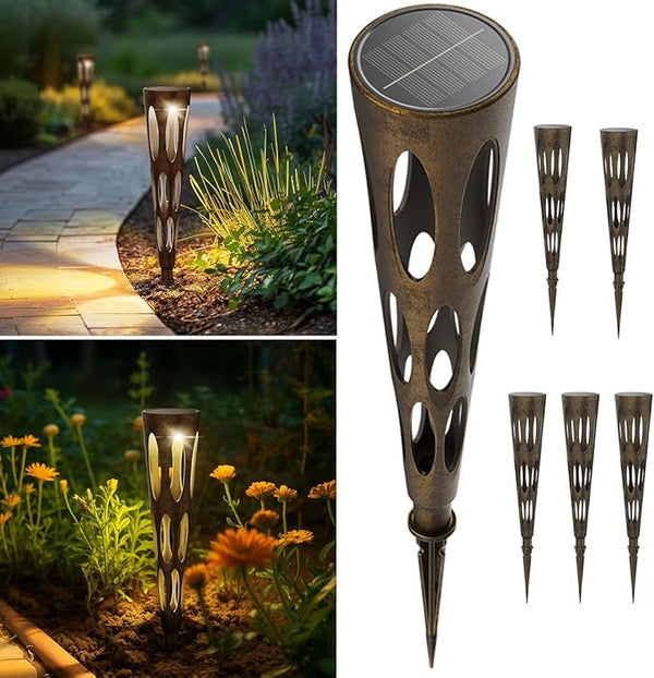 JJX Solar Pathway Lights, 6 Pack Outdoor Walkway Solar Lights for Yard Outside, Warm Light LED Landscape Light | Lumora