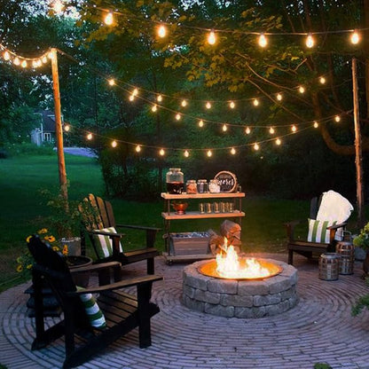 Spacenight Outdoor String Lights 30ft with 25+2 Spare LED Filament Bulbs, Dimmable Shatterproof Waterproof, for Indoor/Outdoor Decoration and Lighting, Edison Vintage Style Warm 2200K