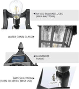 Emliviar 2 Pack Waterproof Solar Post Lamps in Black Finish for Pathway, 17.3'' Dusk to Dawn Garden Patio Post | Lumora