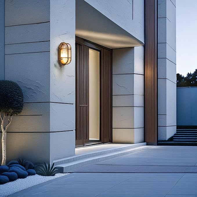 Outdoor Wall Light European Waterproof Anti-Rust Die-Cast Aluminum Frame Clear Glass Shade Exterior Wall Sconce | Lumora