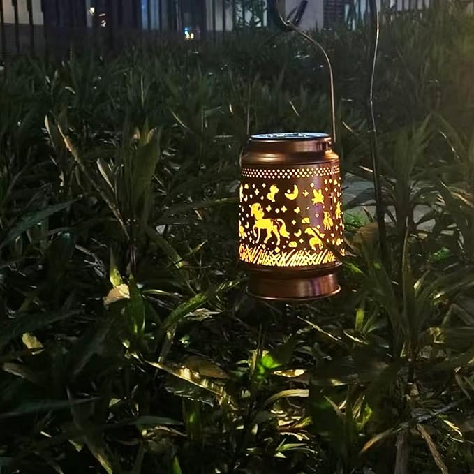 Unicorn Solar Light Outdoor Waterproof Hanging Decoration, Unicorn Metal Solar Decoration LED Lantern Outdoor Garden Decoration, Courtyard, Lawn, Tabletop, Path, Landscaping (Unicorn)