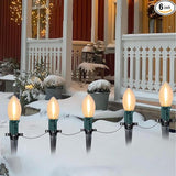 C9 Christmas String Lights Outdoor - 38FT Marker Stake Lights with 25 Clear LED Bulbs and 25 Stakes, Connectable | Lumora