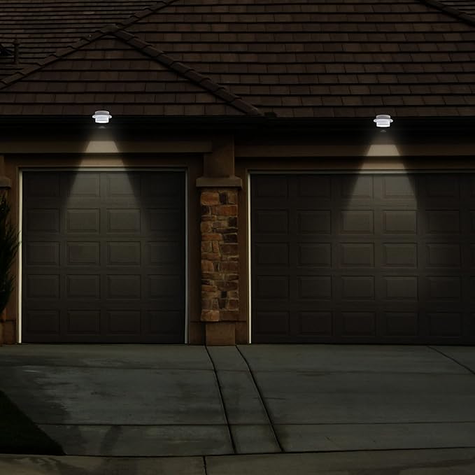 Yescom Solar Gutter Light Outdoor Waterproof 3 LED Deck Fence Lights with Bracket Wall Garden Stair Step Yard White | Lumora
