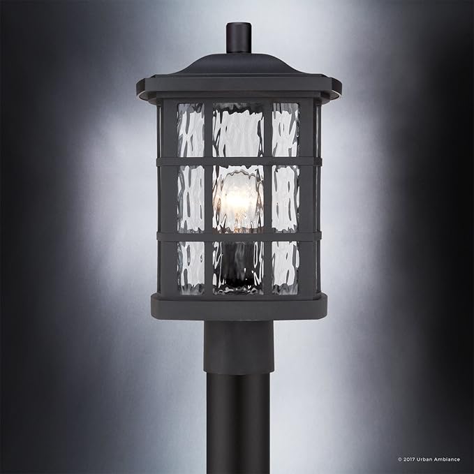 Urban Ambiance Luxury Craftsman Outdoor Post Light, Medium Size: 16.5" H x 9.5" W, with Tudor Style Elements | Lumora