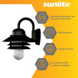 Sunlite 41370-SU Nautical Style Outdoor Wall Fixture, Medium Base Socket (E26), Weatherproof Polycarbonate | Lumora
