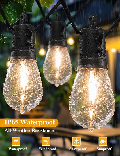 Brightever 100FT ST38 Outdoor String Lights with 60FT S14 LED String Lights