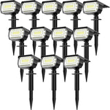 LANSOW Solar Spot Lights Outdoor, [12 Pack/76 LED] 2-in-1 Solar Landscape Spotlights, 3 Modes IP65 Waterproof Dusk | Lumora