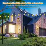 LETIANPAI 10Ft String Light Poles 4 Pack,Light Poles for Outside Lights,Outdoor with Fence Brackets Hanging | Lumora