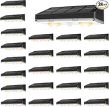 VOLISUN Solar Fence Lights, 24 Pack Solar Powered Fence Lights Outdoor with Warm White LED Spot Lens, IP65 | Lumora