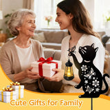 Cat Outdoor Solar Lantern Waterproof, Birthday Gifts for Christmas Women Mom, Solar Hanging Lights with Butterfly | Lumora