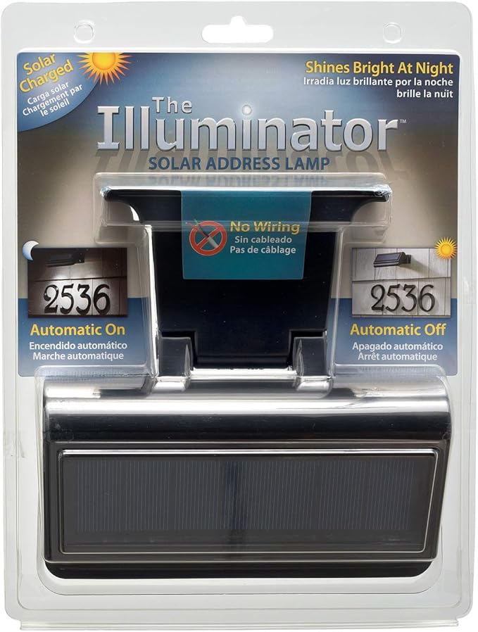 Whitehall Products Standard Wall Illuminator Solar Address Lamp, Black
