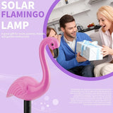 Solar Flamingo Lights 3 Pcs Set, Waterproof Solar Garden Lights Outdoor Decoration, Pink Flamingo Garden Decoration | Lumora