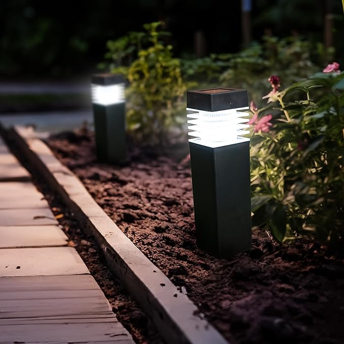 Crosslight Solar Powered Pathway Lights (2 Pack) - Column Outdoor LED Lights, Waterproof for Garden, Yard, Patio | Lumora