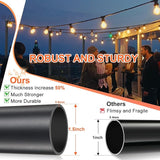 String Light Poles for Outside, 11FT Outdoor String Light Pole Heavy Duty Metal Lights Pole Stand with Flange Base | Lumora