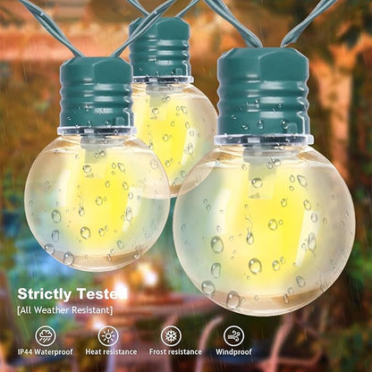 Afirst Solar Outdoor String Lights 15FT with 25 LED Bulbs Waterproof Patio Lights for Garden Backyard Porch Balcony (Green)