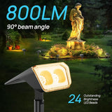 Consciot Solar Spot Lights Outdoor Waterproof, 24 LED Dusk-to-Dawn Solar Spotlight, 2 in 1 Adjustable Wall Lights | Lumora