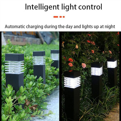 Solar Lights Outdoor 4 Pack Square Solar Pathway Lights Outdoor Waterproof LED Landscape Garden Lights Solar Powered Outdoor Lights Solar Garden Lights for Pathway Walkway Yard