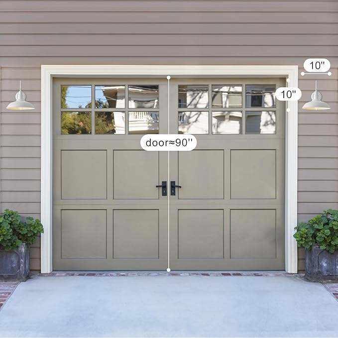 10 Inch Dome Outdoor Gooseneck Barn Lights for Porch, Farmhouse Exterior Light Fixture with Wall Mount, Matte White | Lumora