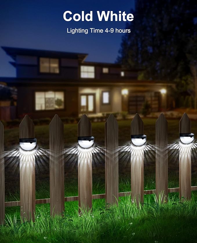 OTHWAY Solar Fence Post Lights Wall Mount Decorative Deck Lighting (Black, 6 Packs) | Lumora