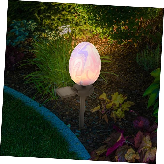 Toyvian Solar Easter Stake Lights Led Garden Decor for Outdoor Patios Yards and Pathways Design for Festive Decoration