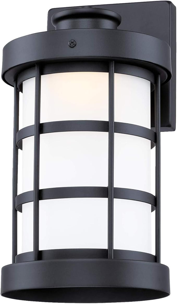 Westinghouse 6579100 Barkley Vintage One-Light Dimmable LED Outdoor Wall Light Sconce Matte Black Finish, Frosted | Lumora