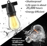 108FT LED Outdoor String Lights, IP65 Waterproof, S14 Shatterproof 27FT*4 Pack Outdoor String Lights (Maximum | Lumora