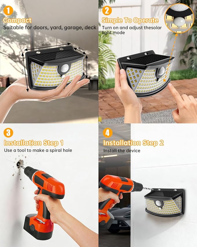 Aootek New Solar Motion Sensor Lights 120 LEDs with Lights Reflector,270° Wide Angle, IP65 - Outdoor Path Light | Lumora
