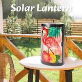 Hanging Solar Lantern Outdoor Waterproof Flamingo Solar Lights Glass Tabletop Decorative Lamp for Outdoor Patio | Lumora