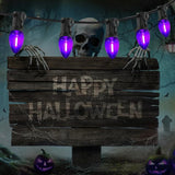 C7 Purple Halloween Lights Outdoor Indoor, 10FT Waterproof LED String Lights with Black Wire for Patio, Window | Lumora