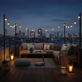 4 Pack 10 Ft String Light Poles for Outdoor String Lights, Heavy Duty Metal Outdoor Light Poles for Deck, Backyard | Lumora