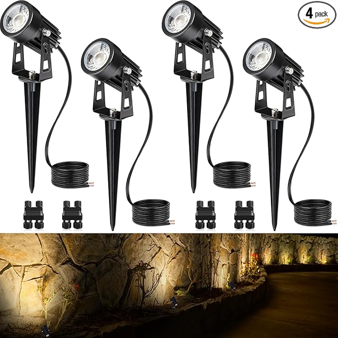 SUNVIE 3W Low Voltage Landscape Lighting LED Landscape Spotlights with Connectors Waterproof Low Voltage Landscape | Lumora