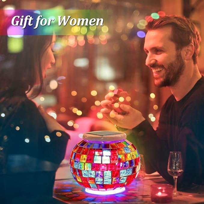 Color Changing Mosaic Solar Light Led Garden Lights，echargeable Solar Table Lights Outdoor Waterproof Solar Night | Lumora