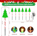 12 Pack Taller Solar Christmas Lights Outdoor with USB, Upgraded 10 Modes Christmas Tree Candy Cane Light with 204 | Lumora
