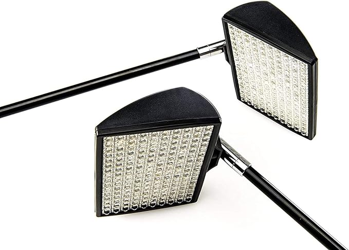 HitLights LED Trade Show Lights, 2 Packs LED Display 12V DC Lights, Pop-Up Halogen Replacement, Includes UL Power Supply and Mounting Hardware (C-Clamp-Black)